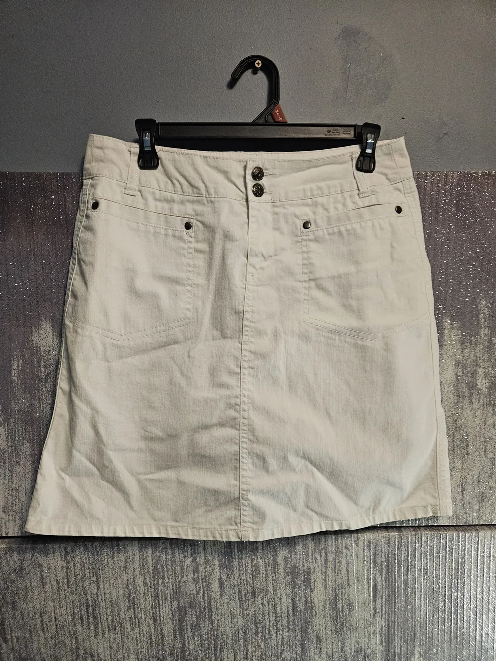 Christopher & Banks White Casual A-Line Skort with Front Pockets